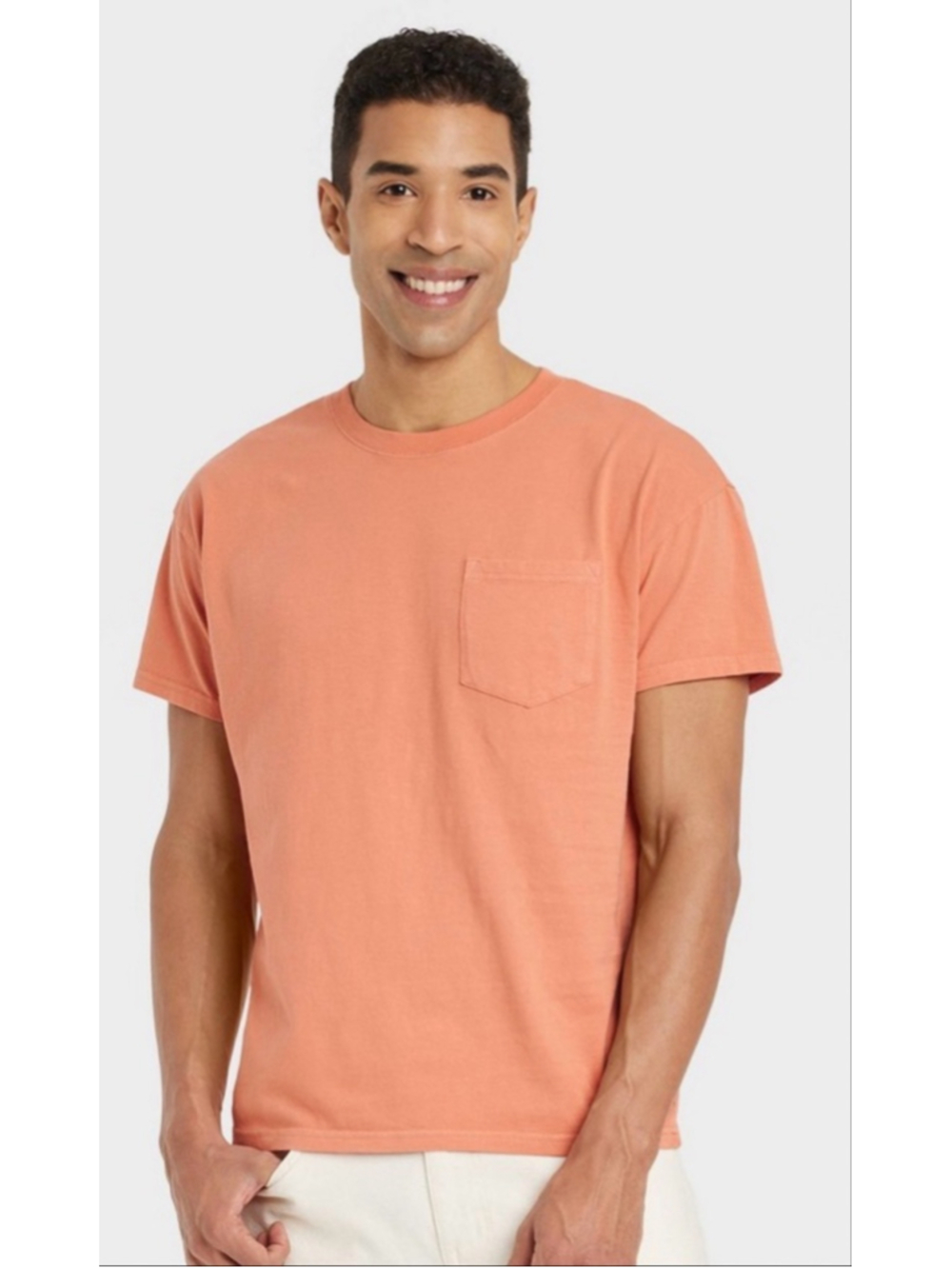 Goodfellow & Co Men's Relaxed Fit Pocket T-Shirt Orange Size L NWT